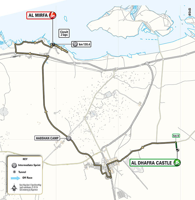 UAe Tour stage 1 map